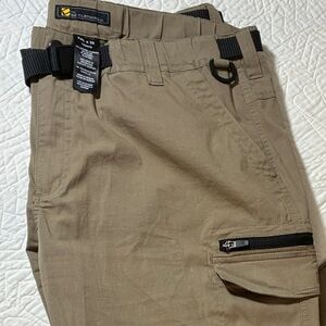 Men's Khaki Cargo Pants with Belt
